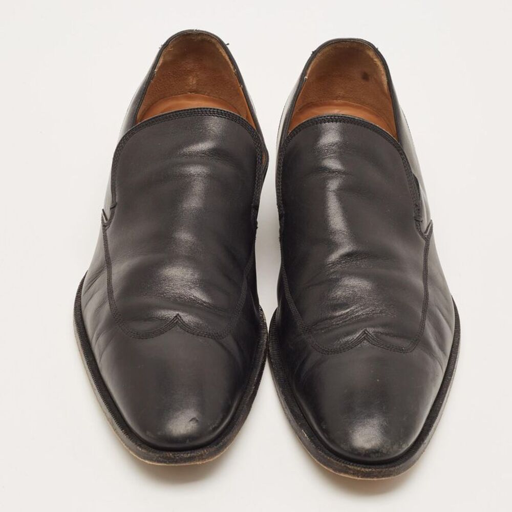 Gucci Size 45.5 Black Leather Slip On Loafers - Picture 3 of 7